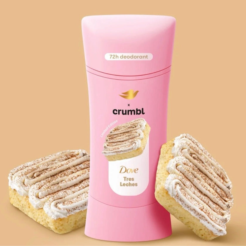 Desodorante Tres leches Dove X Crumbl