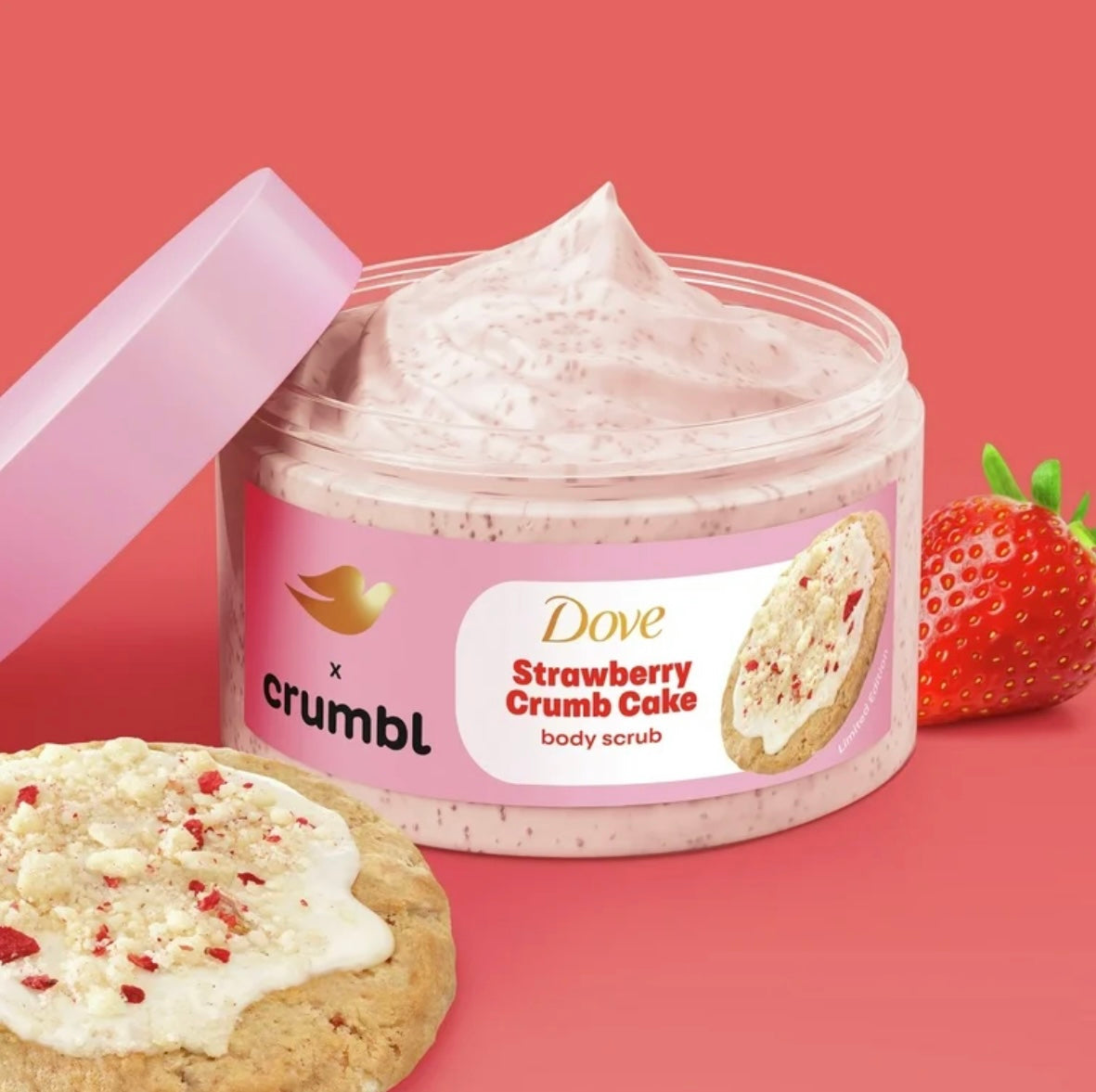 Exfoliante Corporal Dove x Crumbl Fresa